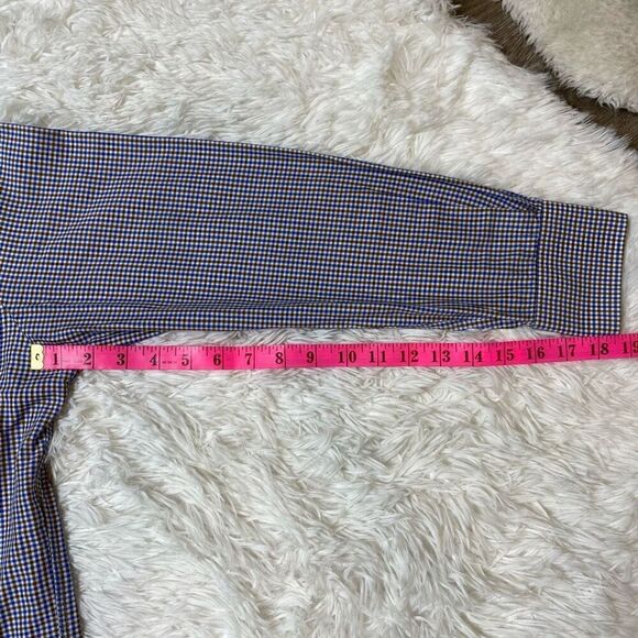 Michael Kors Dress Shirt Mens Size 15.5 / 32-33 Checkered Blue Brown Button Down - Picture 7 of 7